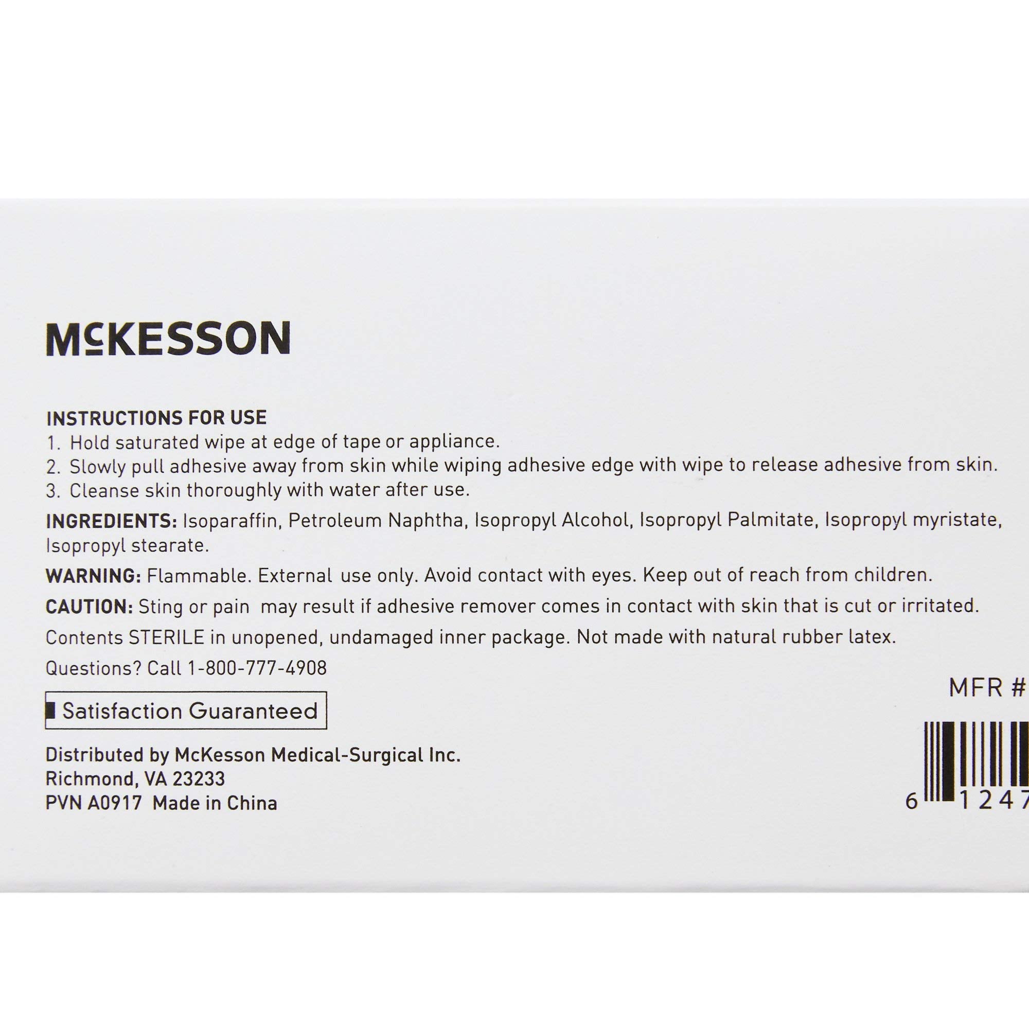 McKesson sterile wipe in portable packet for on-the-go cleaning.