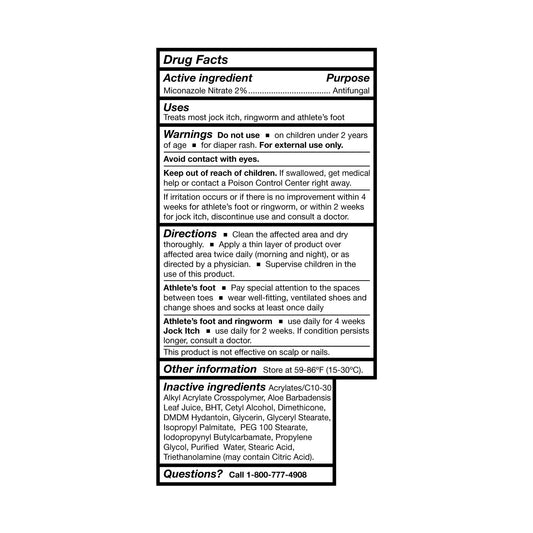 McKesson Antifungal Cream tube back label highlights ingredients and usage.