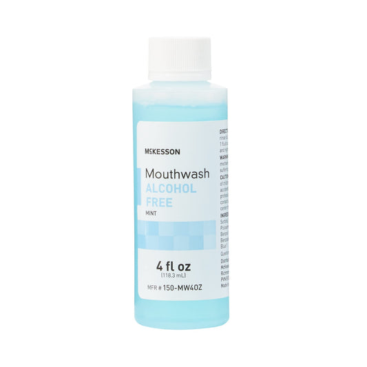 McKesson Mouthwash bottle with mint flavor, alcohol-free, 4 oz