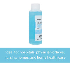 4 oz travel-sized McKesson Mouthwash bottle for mint flavor