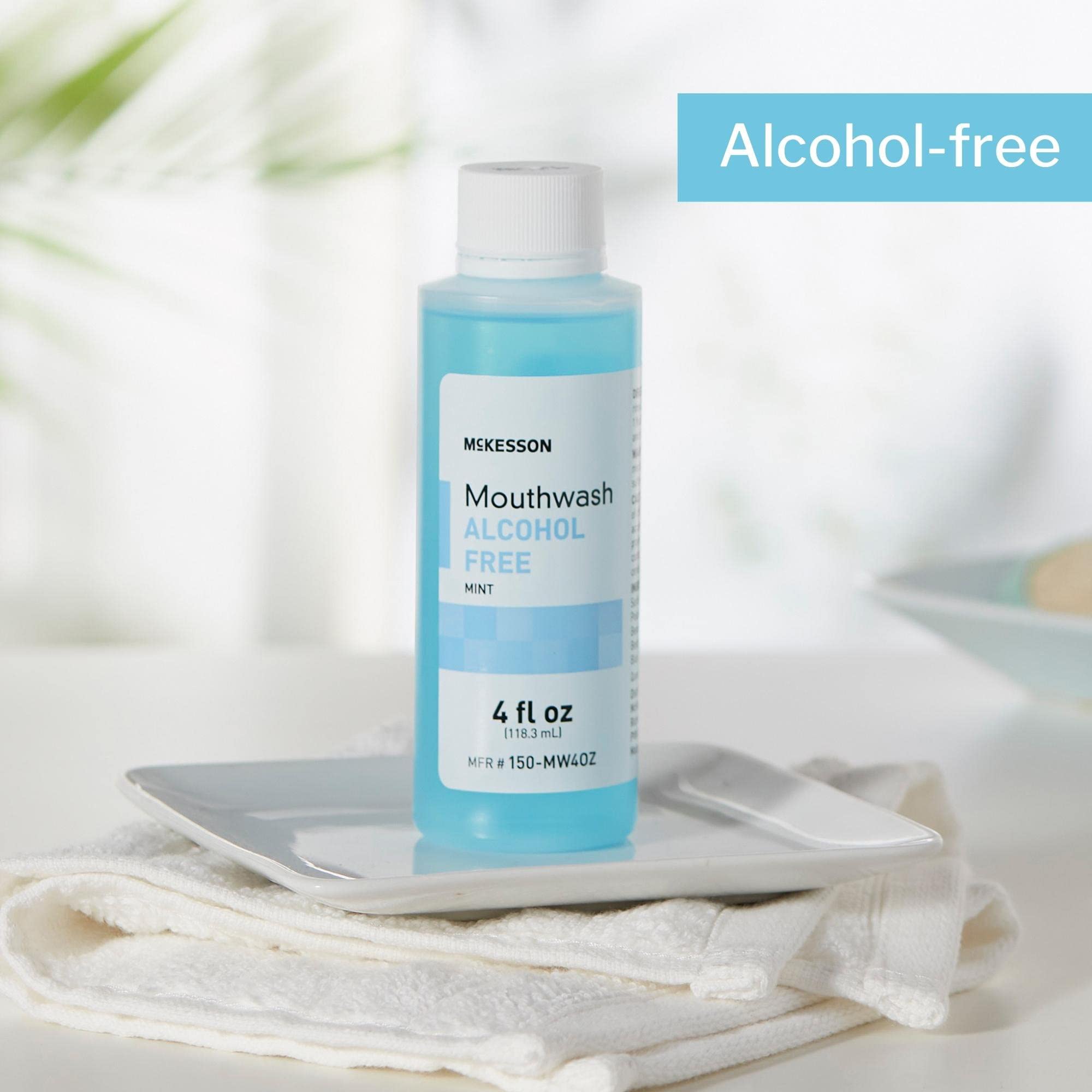 McKesson Mouthwash bottle with cap and mint-flavor branding