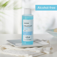 McKesson Mouthwash bottle with cap and mint-flavor branding