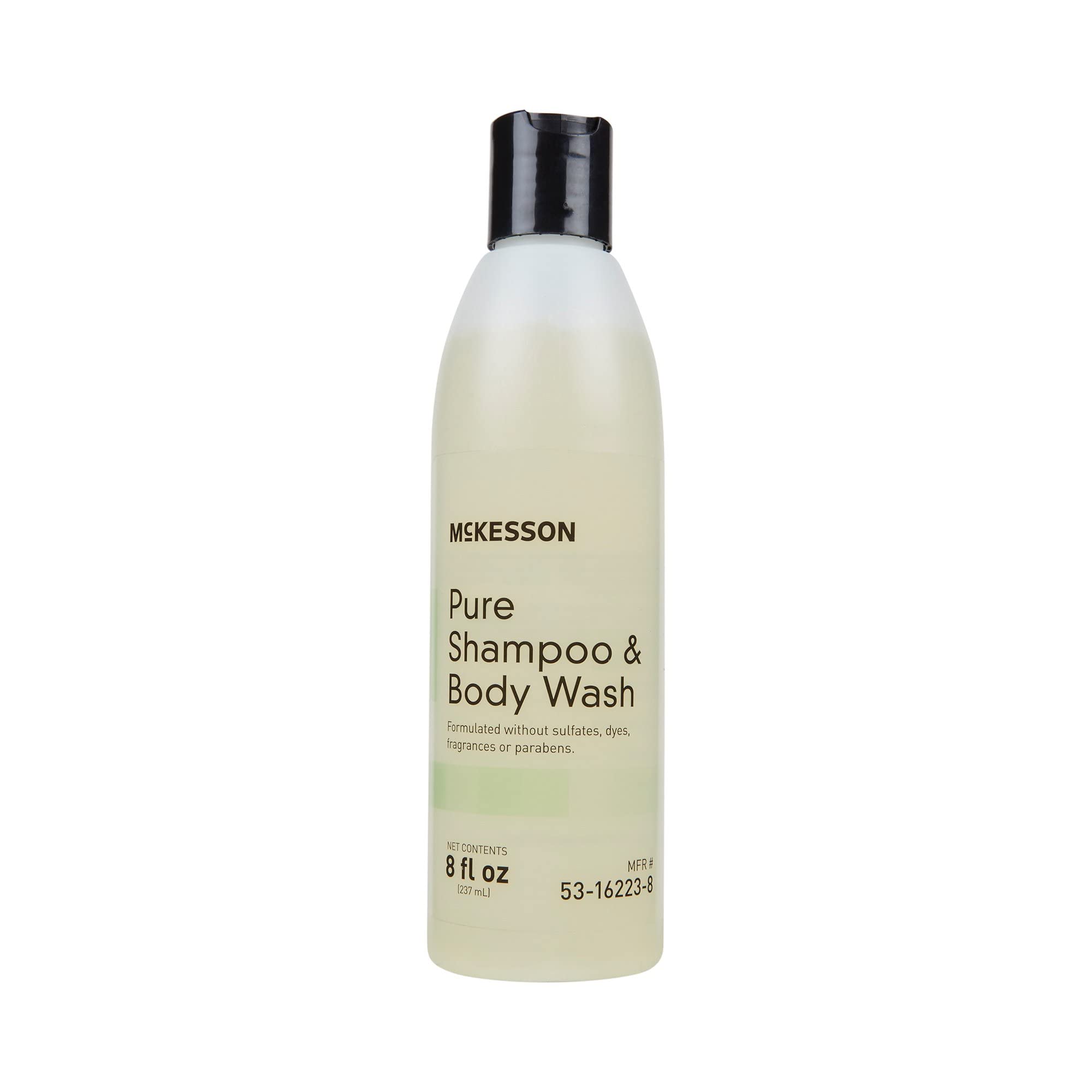McKesson Pure bottle, fragrance-free 2-in-1 cleanse for hair and skin.