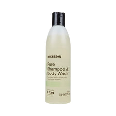 McKesson Pure bottle, fragrance-free 2-in-1 cleanse for hair and skin.