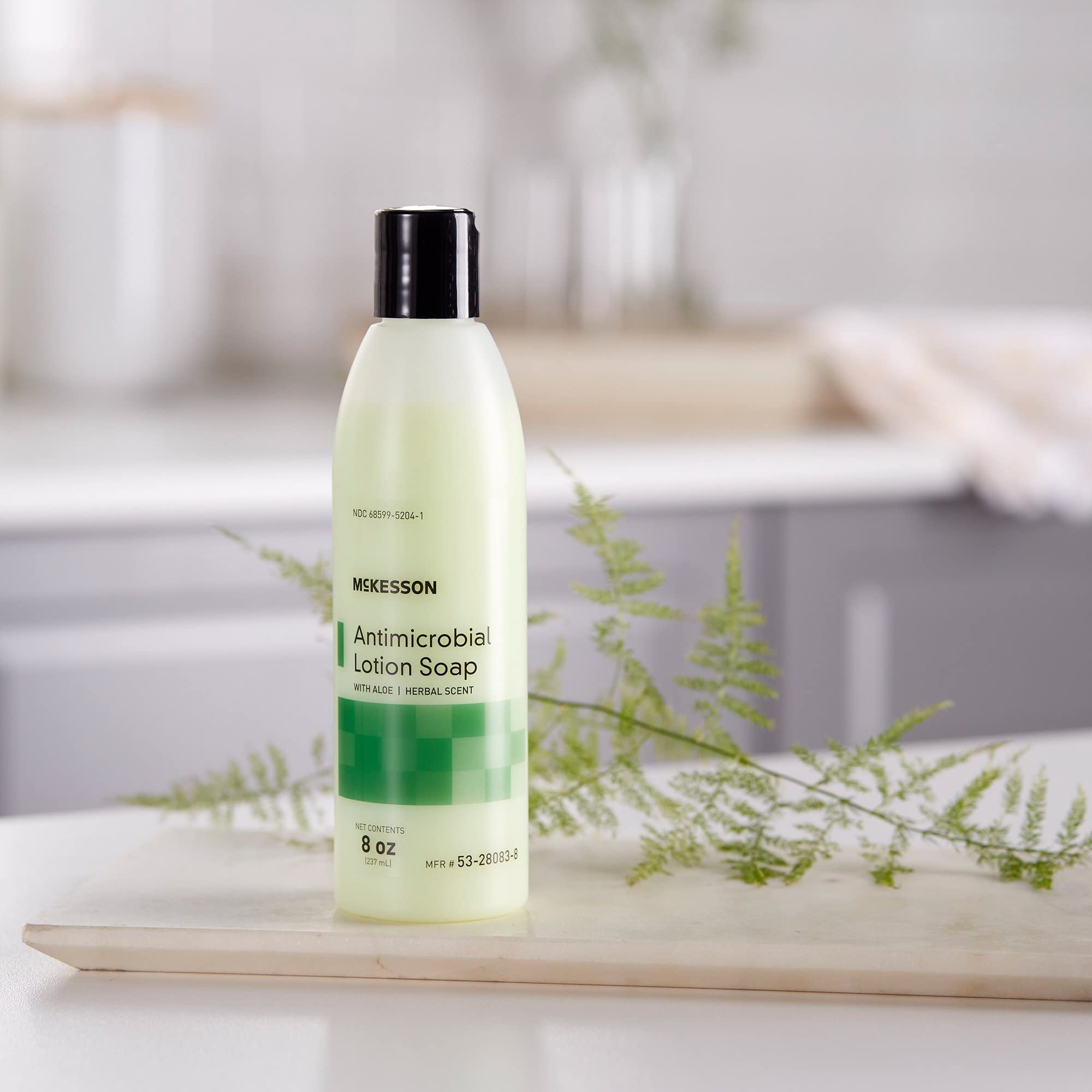 McKesson soap on counter ready for daily use.