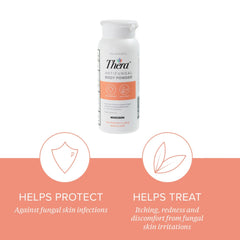 McKesson Thera Antifungal Body Powder skin folds close-up—refreshing feel