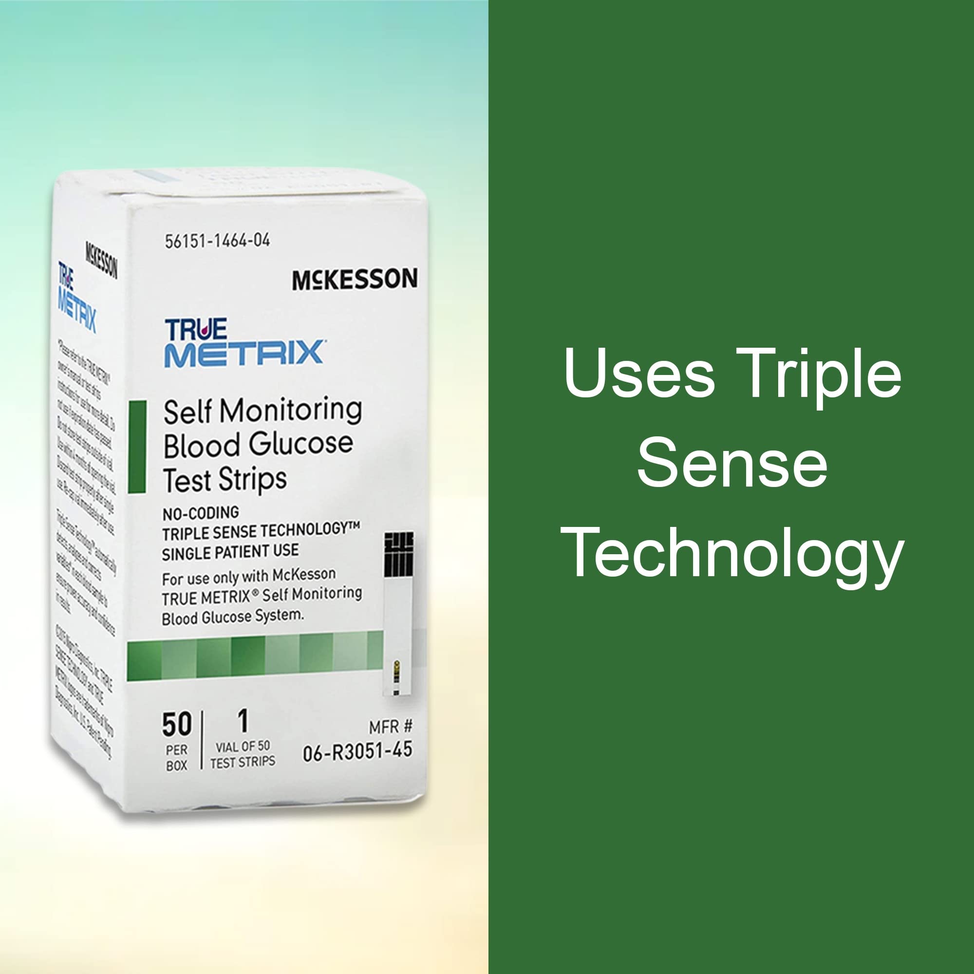 McKesson True METRIX 0.5 microliter sample shown for minimal blood.