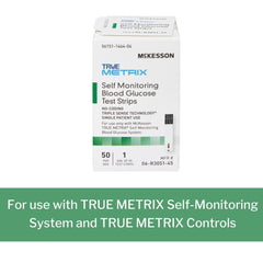 McKesson True METRIX strip closeup highlighting test strip precision.