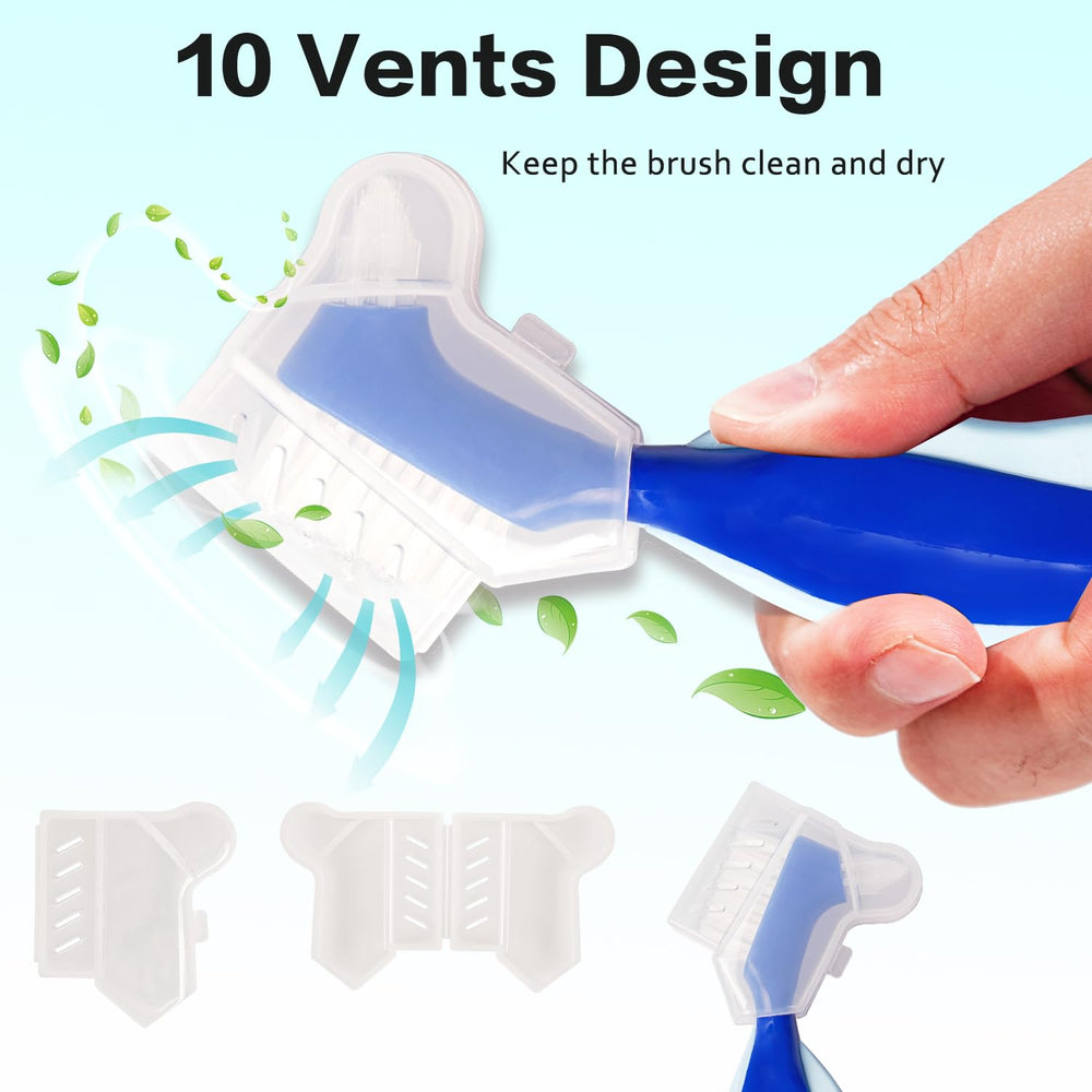 Denture cleaning setup with soaking space