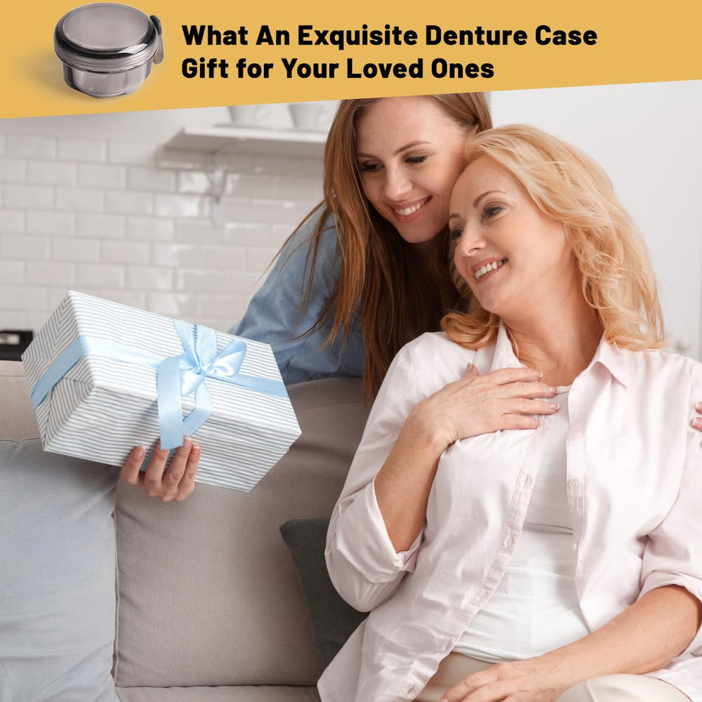 Dishwasher-safe denture cleaning cup exterior