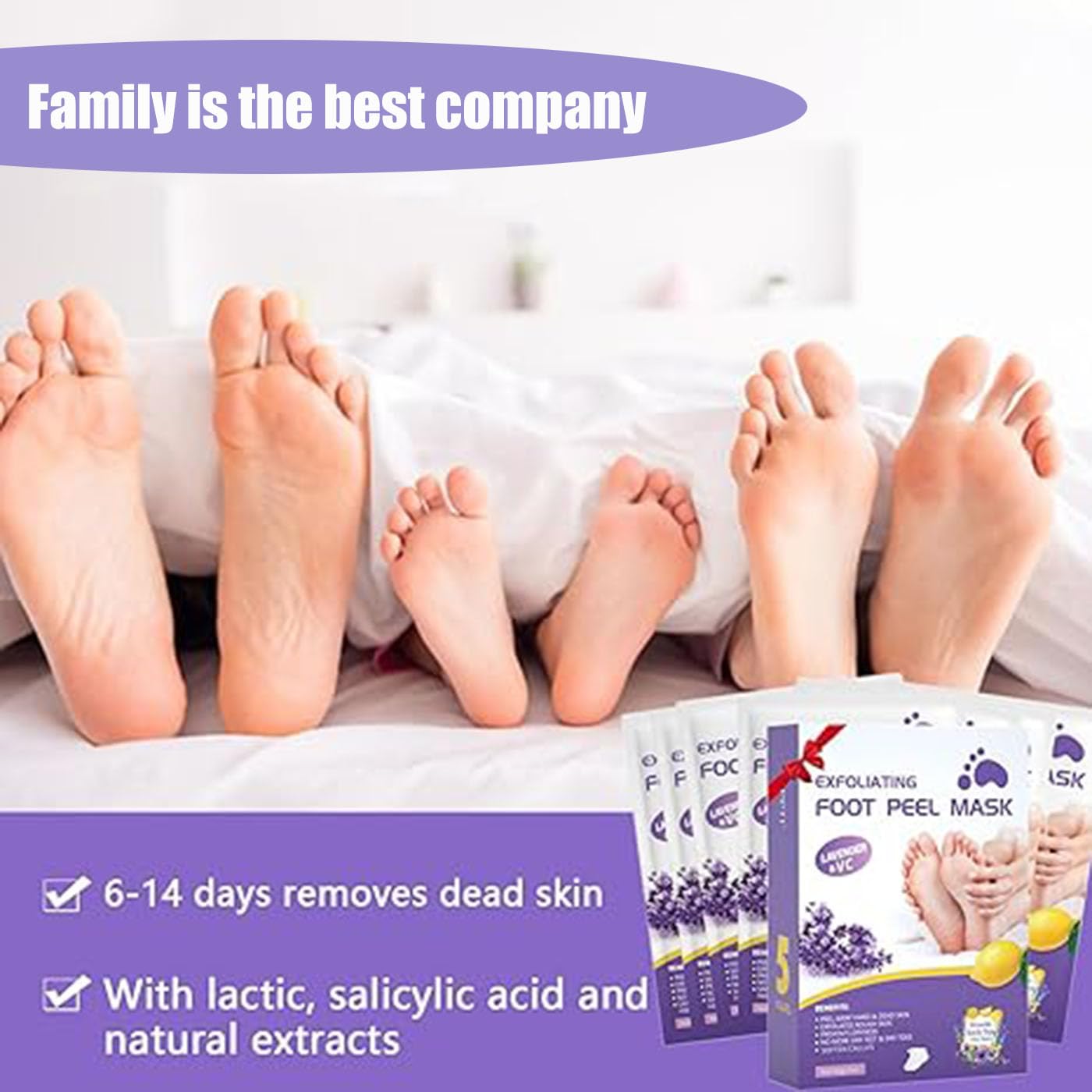 Mckkymi gift-box ready lavender foot peel mask set
