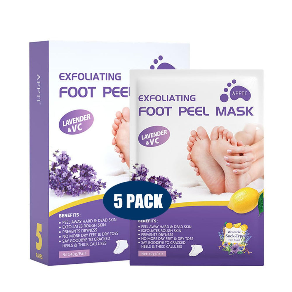 Mckkymi Lavender scented foot peel mask 5 pack for home spa care and relaxation