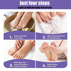 Mckkymi foot peel mask 5 pack worn with socks for enhanced comfort