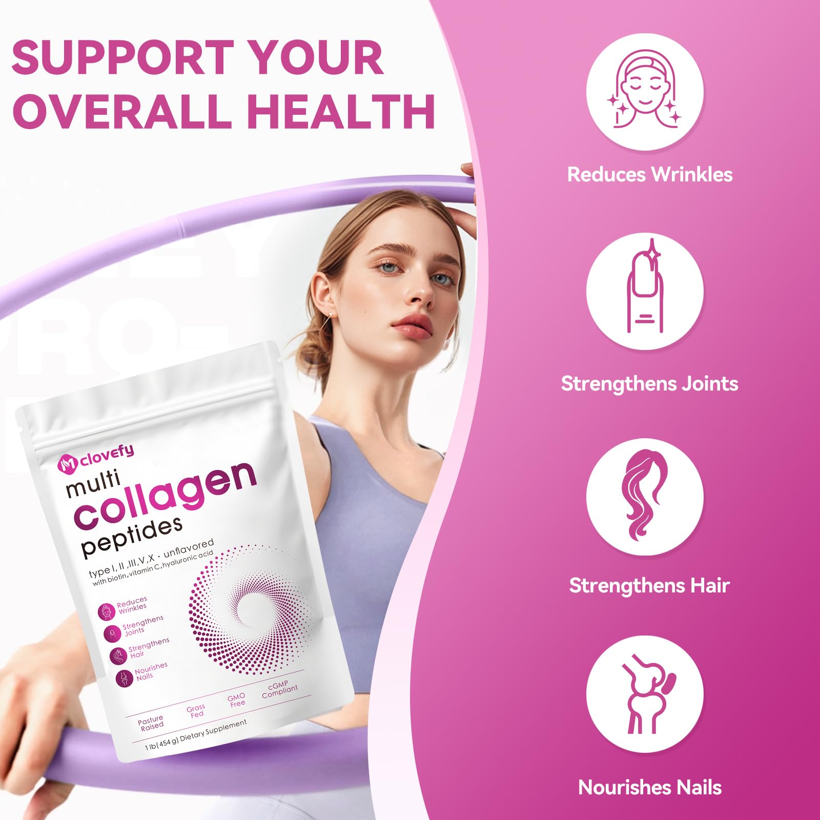 Mclovefy collagen powder dissolving in coffee