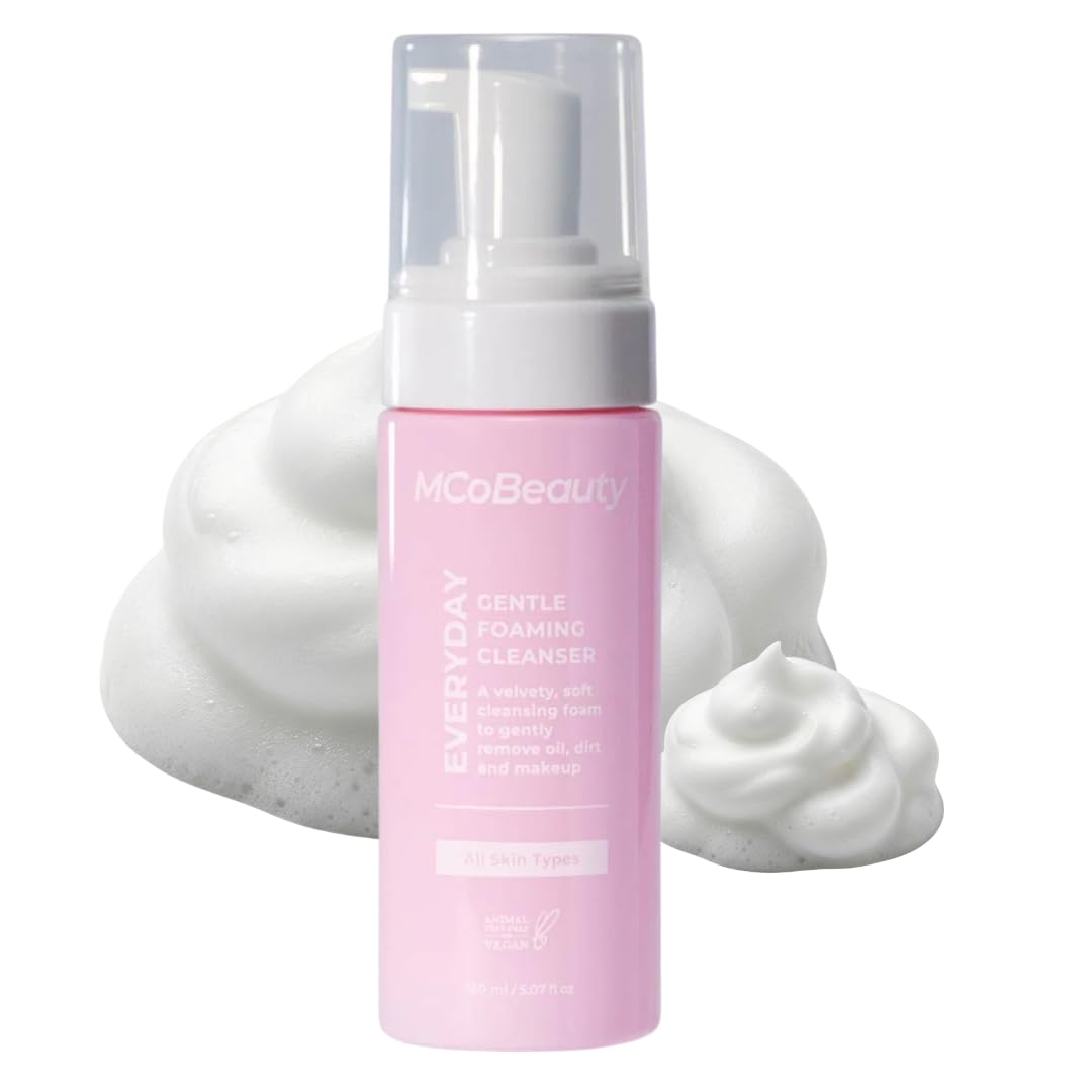 MCoBeauty Everyday Gentle Foaming Cleanser bottle provides a refreshing, balanced cleanse.