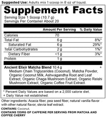 MCT-fueled matcha and Ashwagandha powder