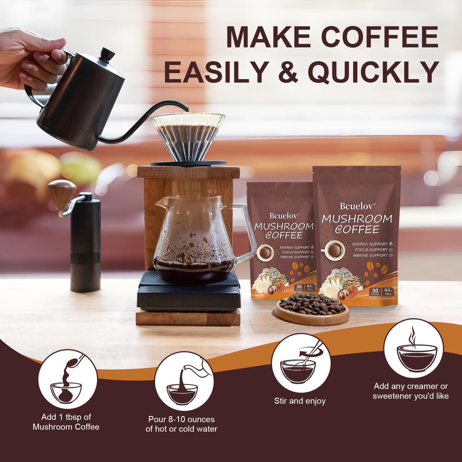 MCT oil infusion with mushroom coffee