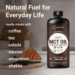 Non-GMO MCT Oil supplement without soy, dairy, gluten