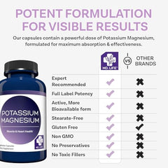 Nervous system and muscle support with MD. Life Potassium Magnesium Supplement