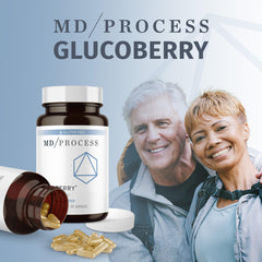 MD Process GlucoBerry ingredient blend close-up of berry and herb mix