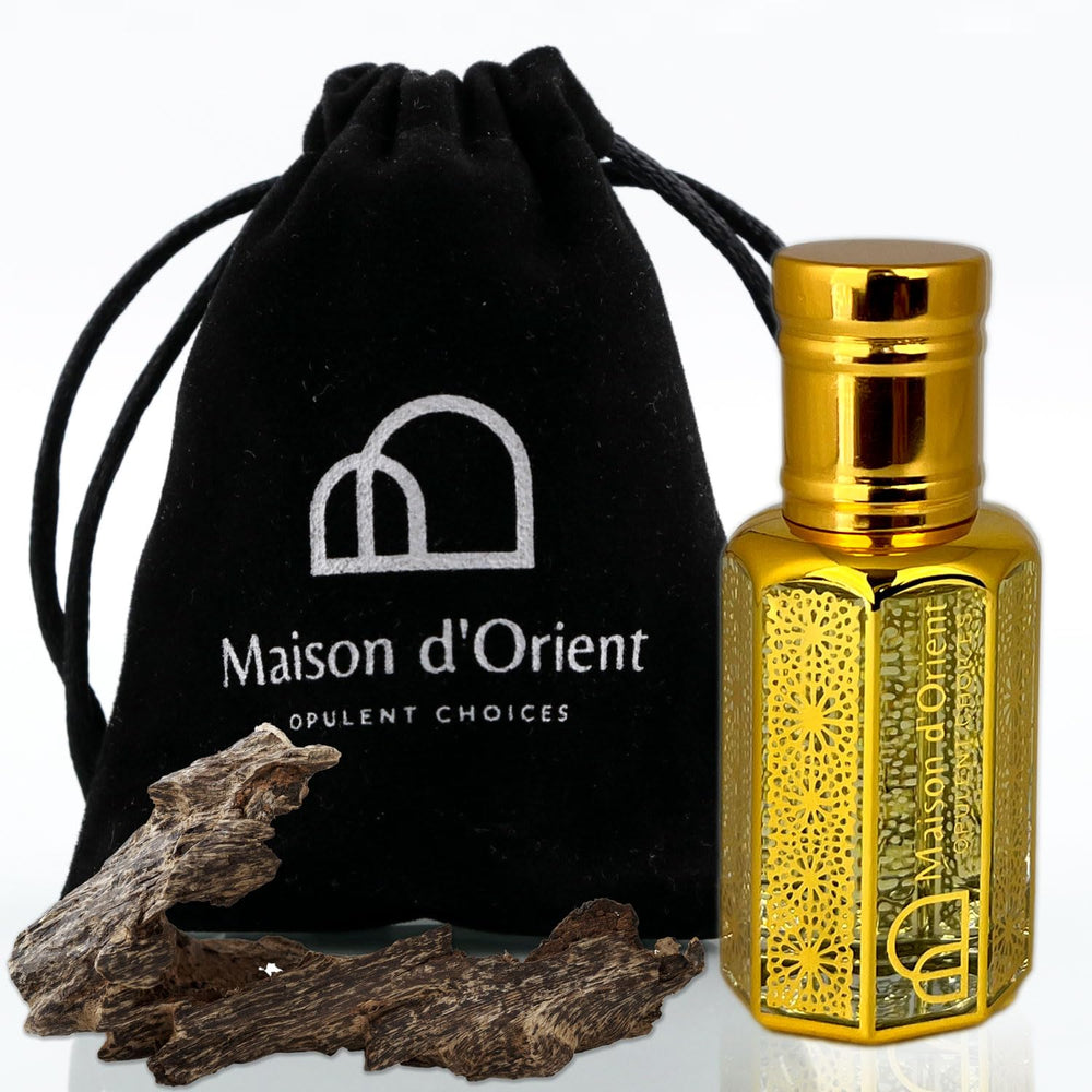 MdO Oud Wood Perfume Oil bottle shows rich unisex scent and lasting power
