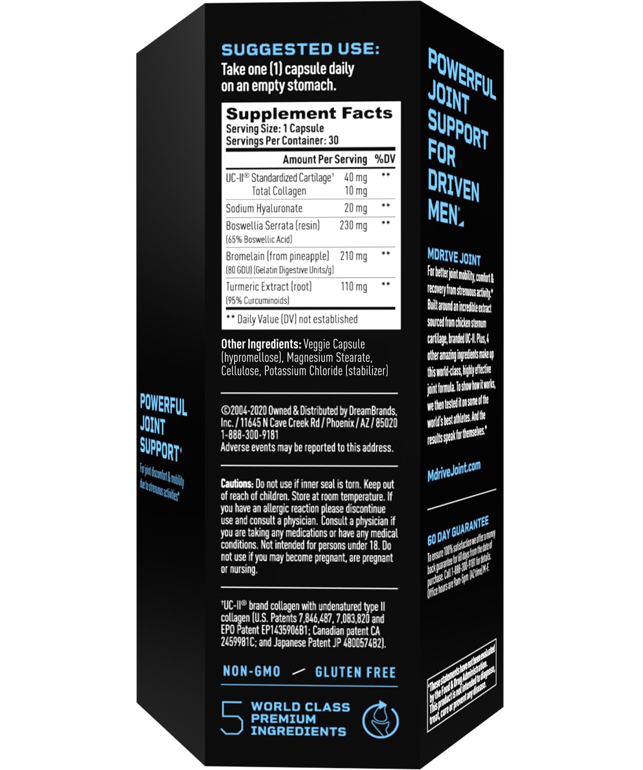 Close-up of UC-II collagen ingredient on label