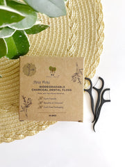 On-the-go dental care with biodegradable floss picks