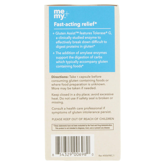 Close-up of gluten digestion enzyme bottle label