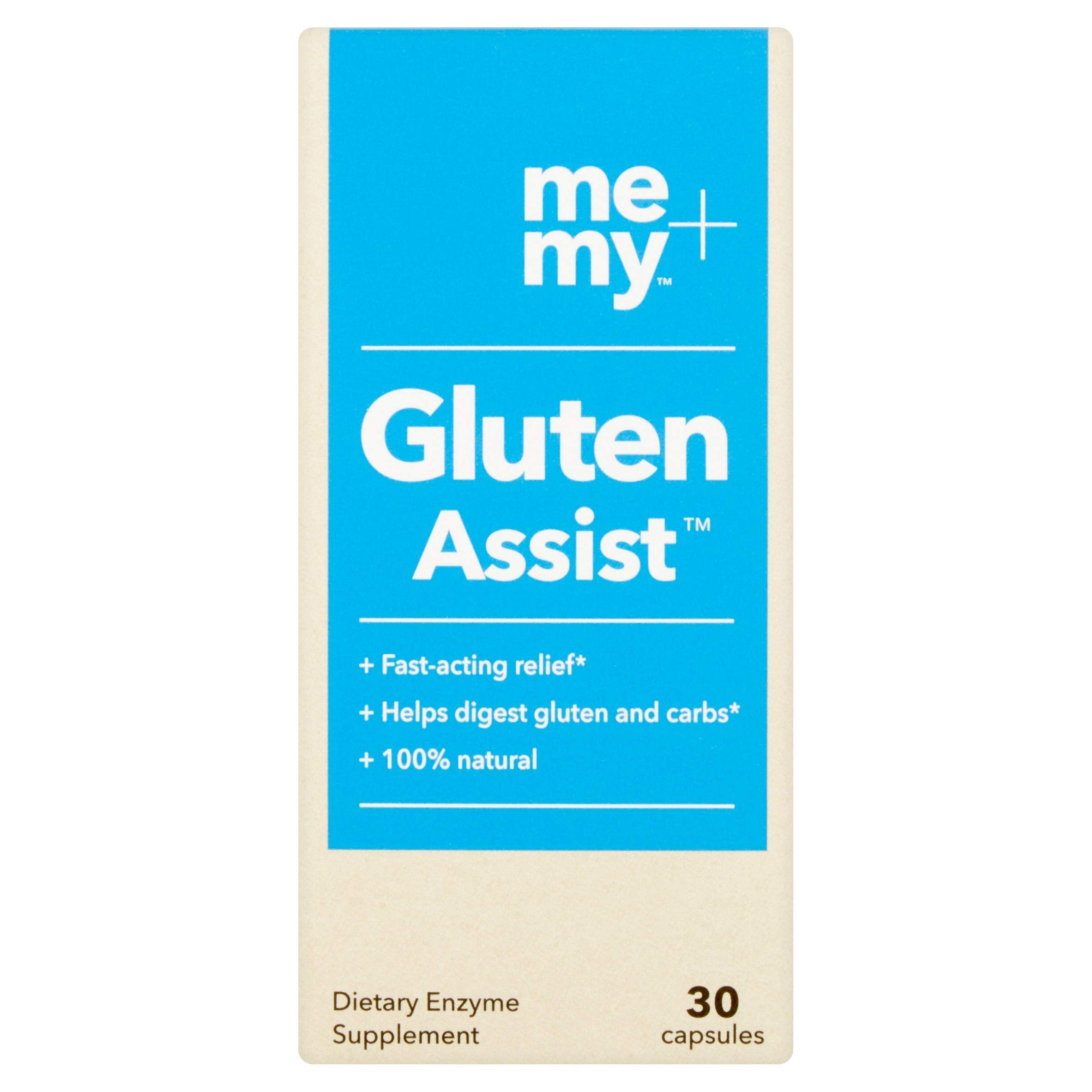 Me + My Gluten Assist packaging with dosage information
