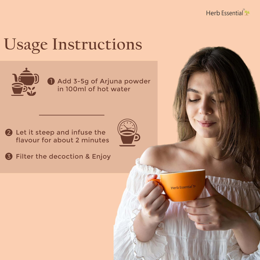 Measuring spoon scooping Arjuna powder