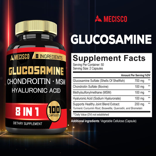 Close-up of Mecisco label showing 100 capsules