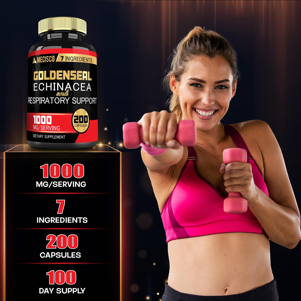 Bottle of Mecisco Goldenseal capsules with 200 capsules