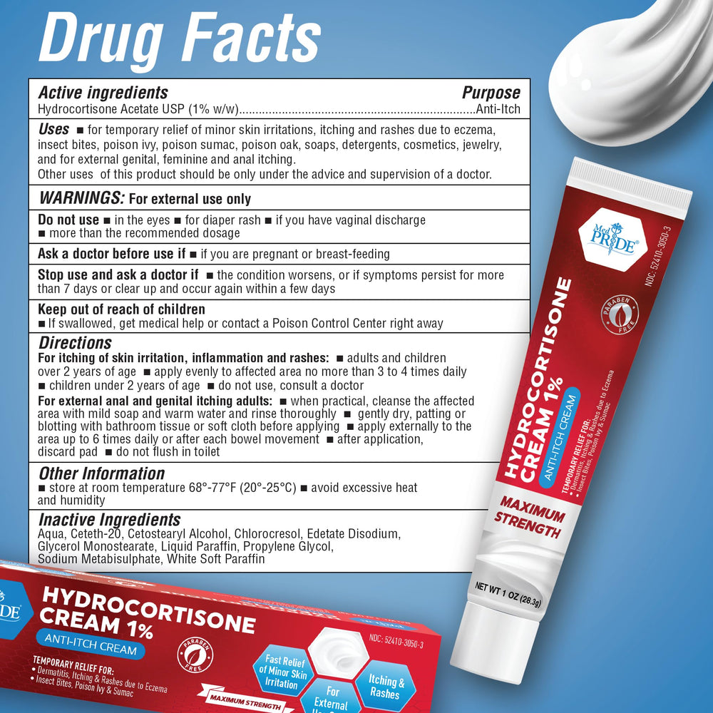 MED PRIDE hydro cortisone cream eczema-treatment soothes redness and itch.