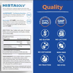 Enteric-coated DAO enzyme tablets for histamine intolerance