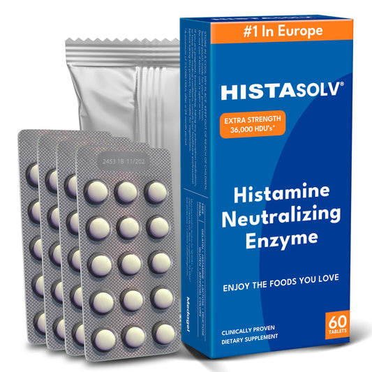 HISTAsolv Extra Strength DAO enzyme tablets in blister pack