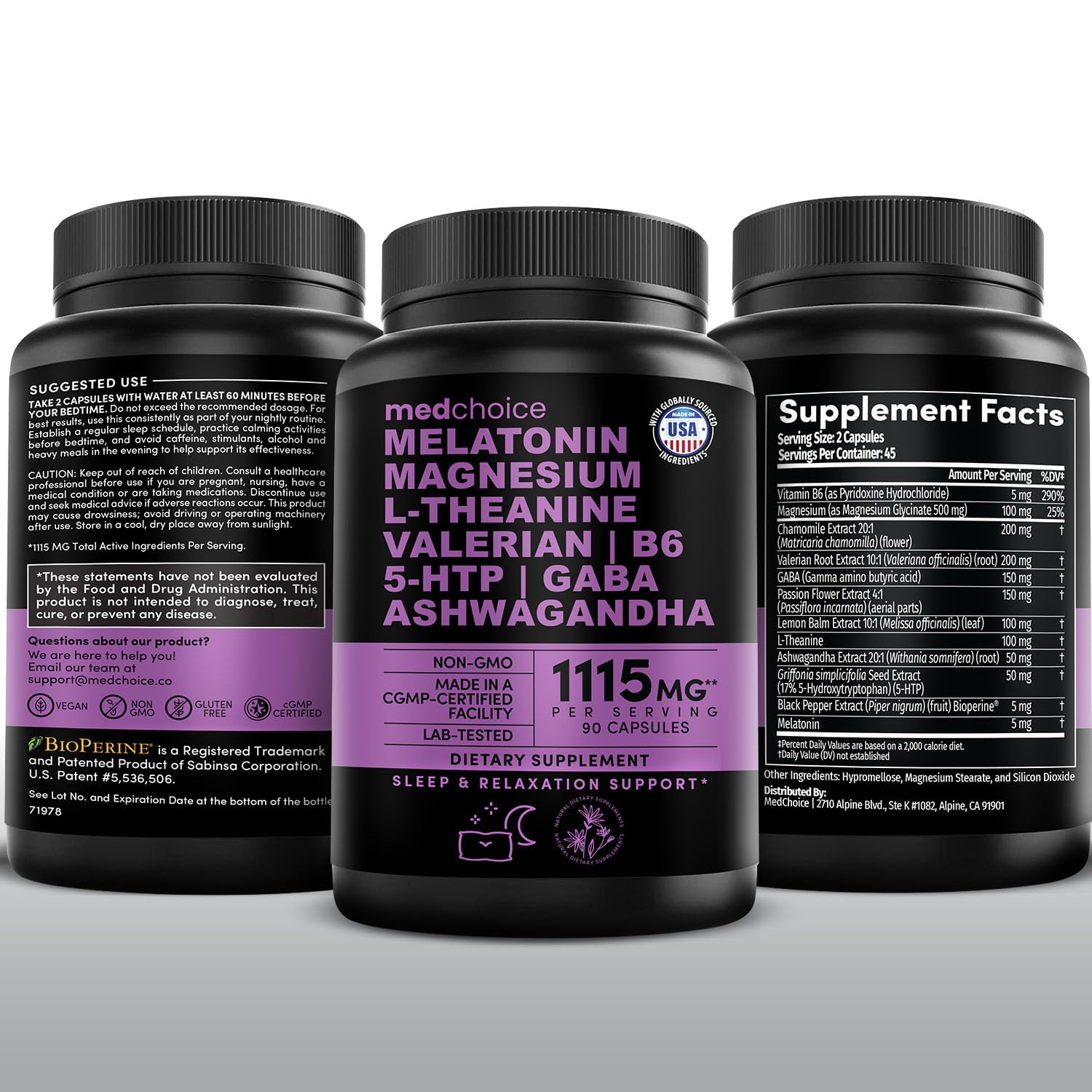 MEDCHOICE 12-in-1 melatonin box packaging scene
