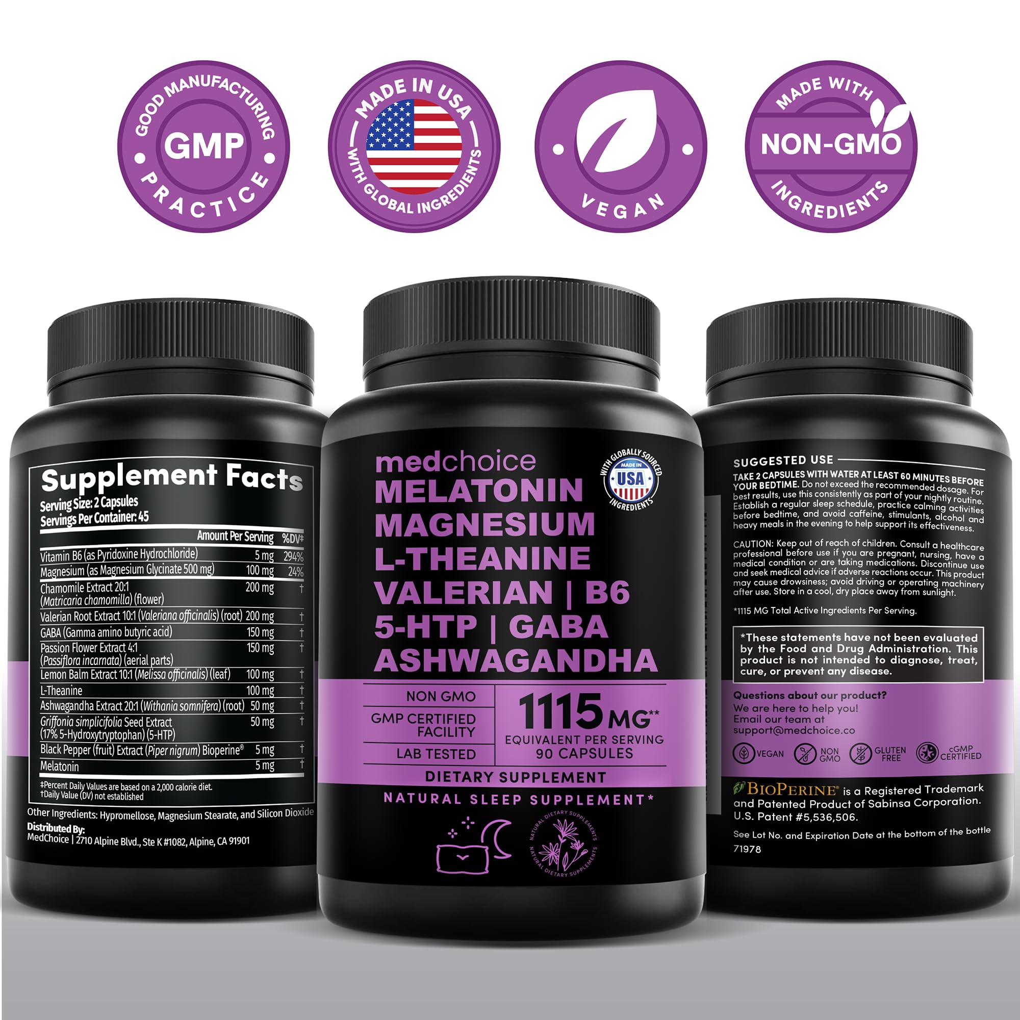 MEDCHOICE nightly routine concept with capsules and bedtime scene.