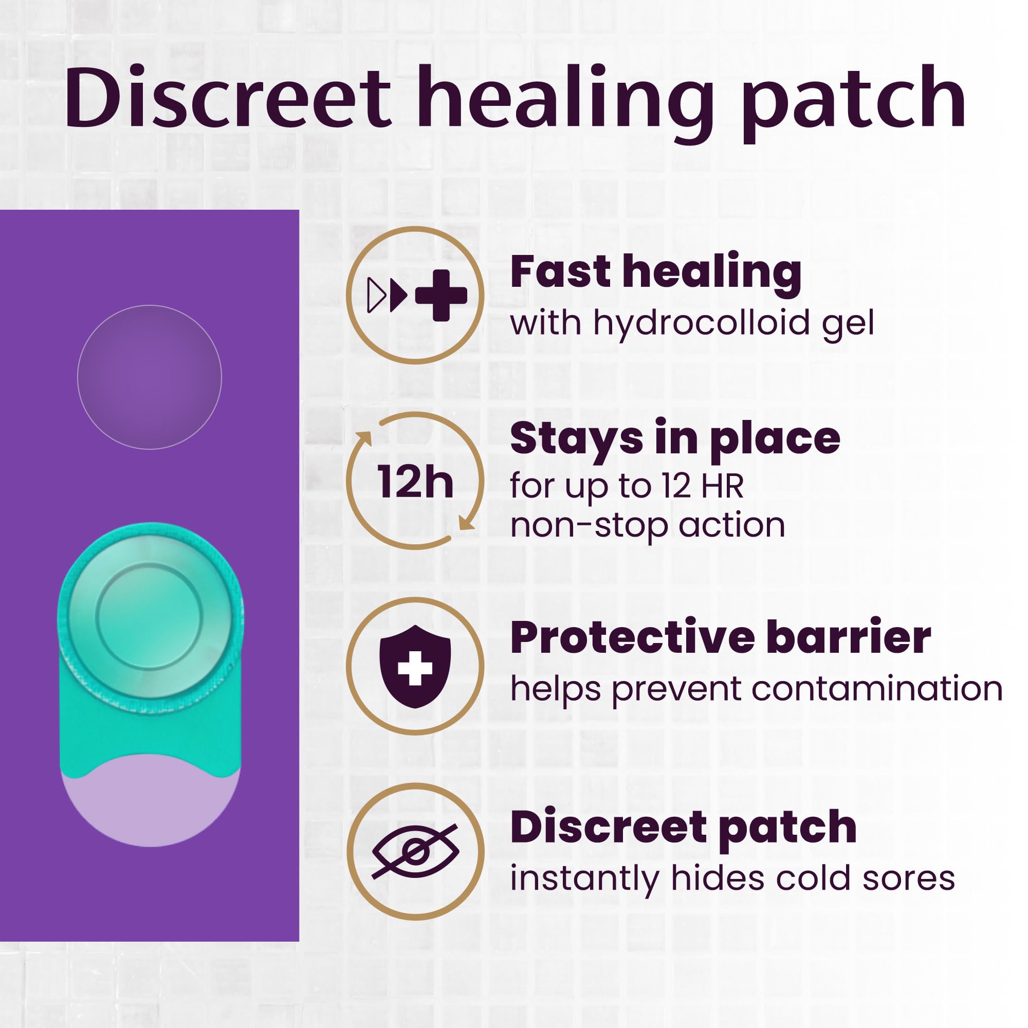Mederma Fever Blister Patch barrier prevents contamination and worsened appearance.