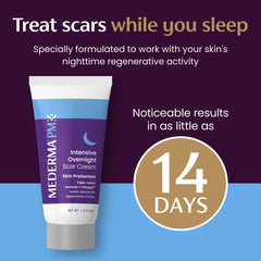 Mederma PM sleep-cycle appearance closeup suggesting potential scar color and texture improvement.