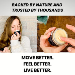 Medical Miracles hemp 3000mg salve massaged onto hands and fingers.