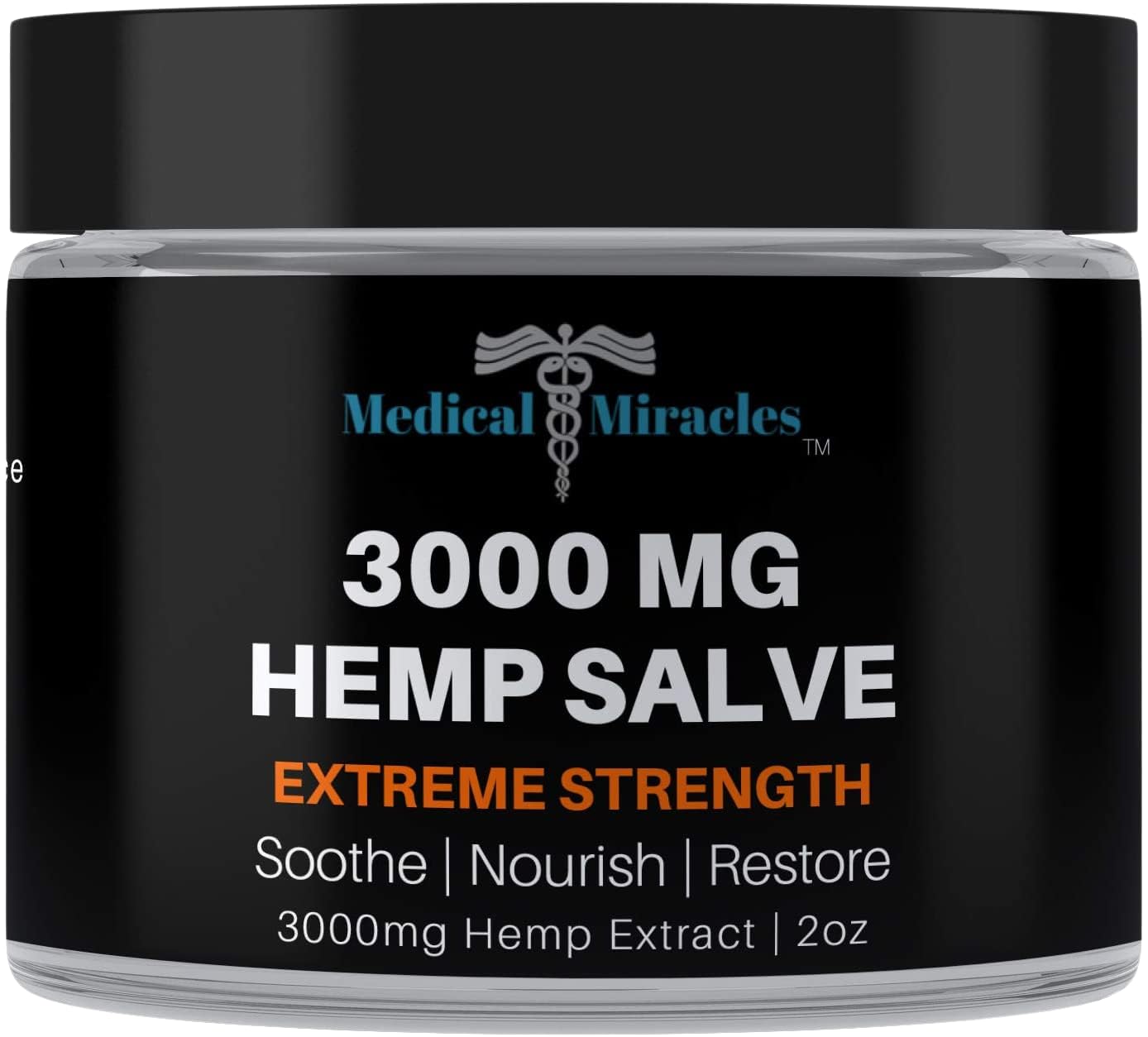 Medical Miracles hemp 3000mg salve packaging for targeted comfort at home.