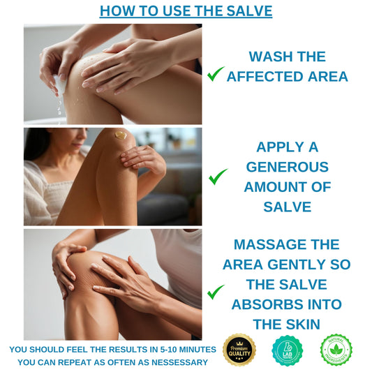Hemp salve being applied to knee