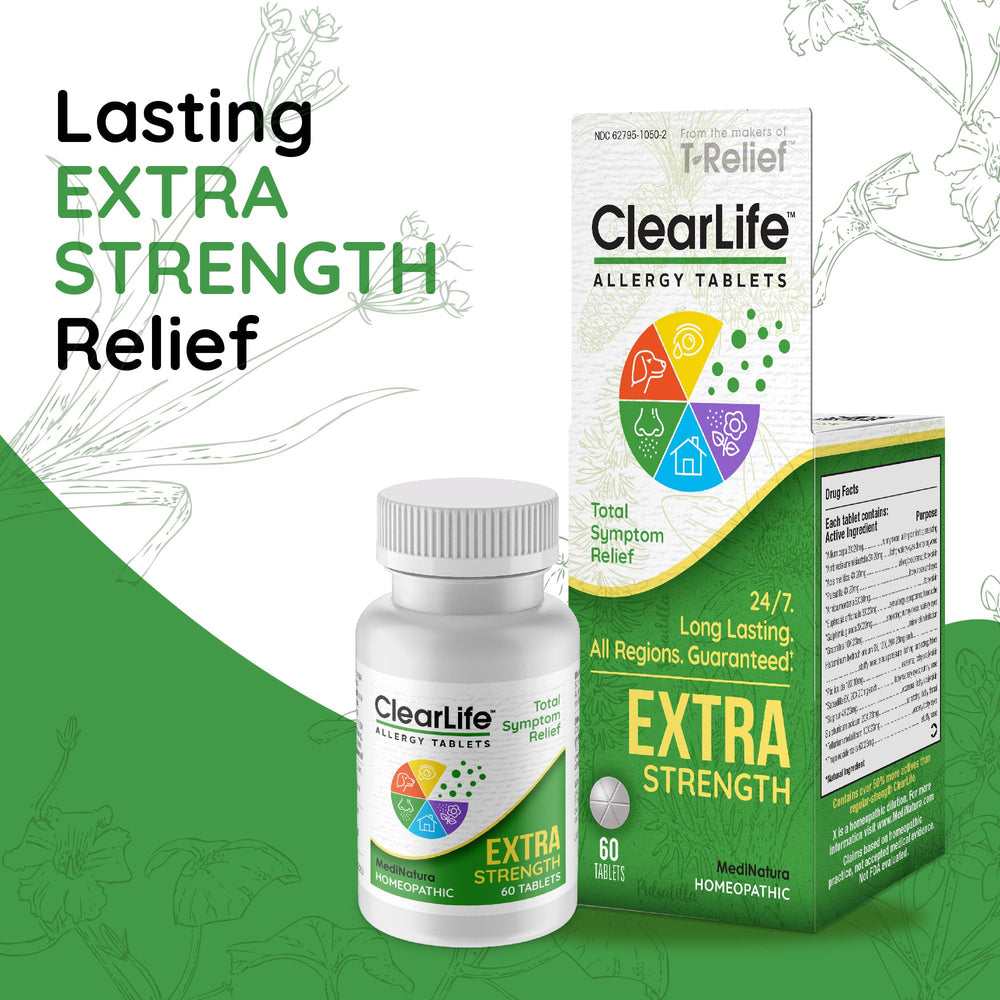 MediNatura ClearLife plant actives list graphic emphasizes seven botanicals