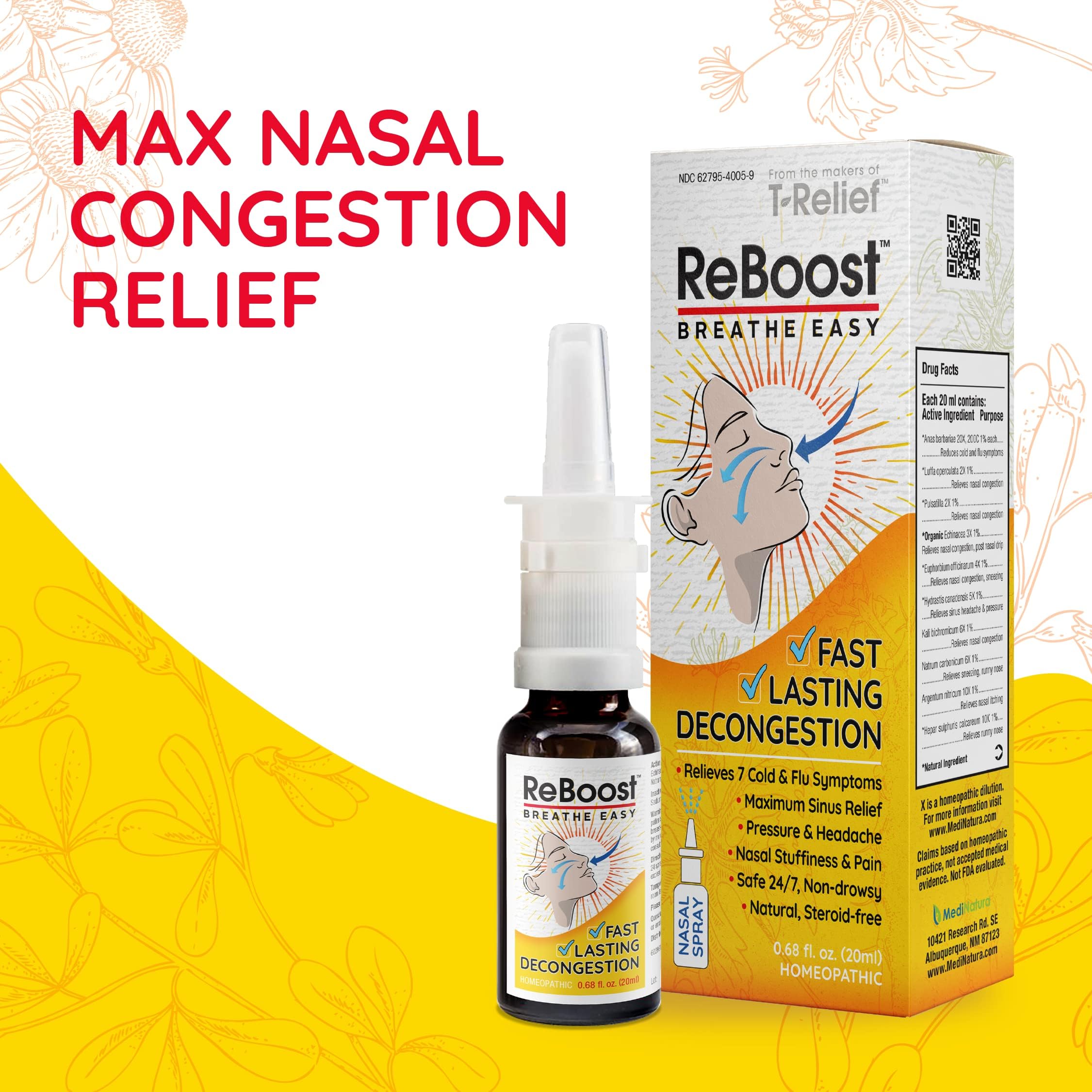 MediNatura ReBoost packaging box highlighting natural homeopathic approach