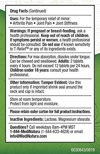 MediNatura T-Relief arnica and natural medicines illustration signaling natural relief
