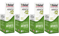 MediNatura T-Relief arthritis tablets bottle highlighting natural relief potential.