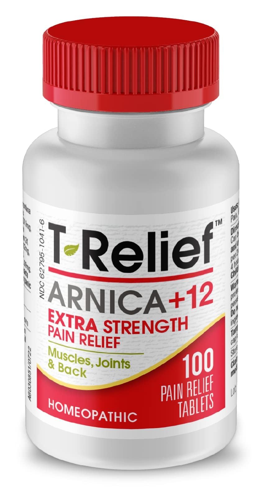 MediNatura T-Relief bottle on table, quick non-drowsy support for everyday aches