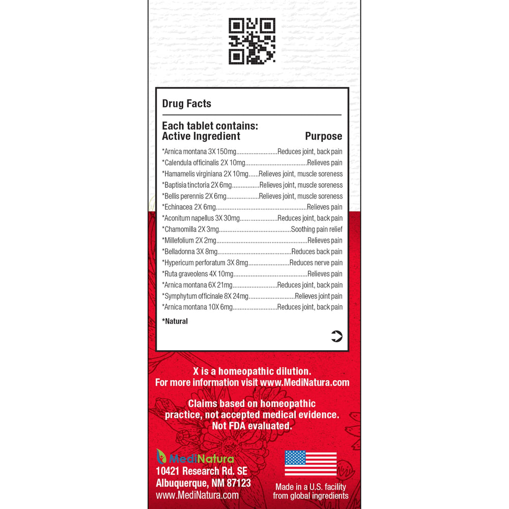 MediNatura T-Relief bottle pour demonstrates fast-absorbing tablets for targeted comfort.