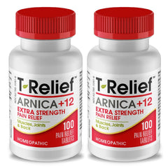 MediNatura T-Relief bottle pours showing fast-acting relief for whole-body comfort.