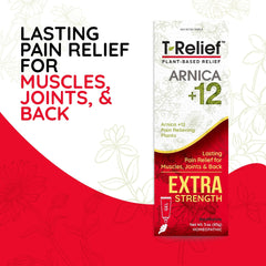 MediNatura T-Relief fast-acting topical rub soothes sore muscles.
